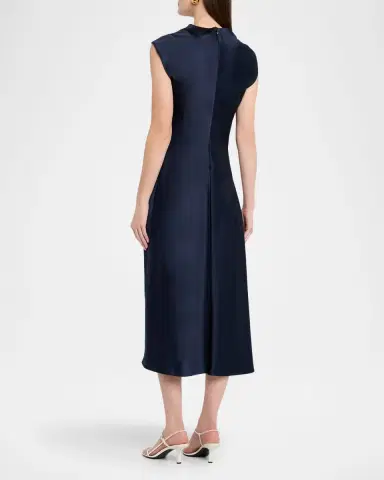 TANYA TAYLOR Robinella Draped Satin Midi Dress | Thumbnail 3 TANYA TAYLOR Robinella Draped Satin Midi Dress | Thumbnail 3