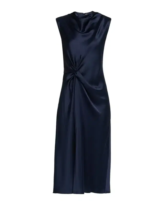 Robinella Draped Satin Midi Dress