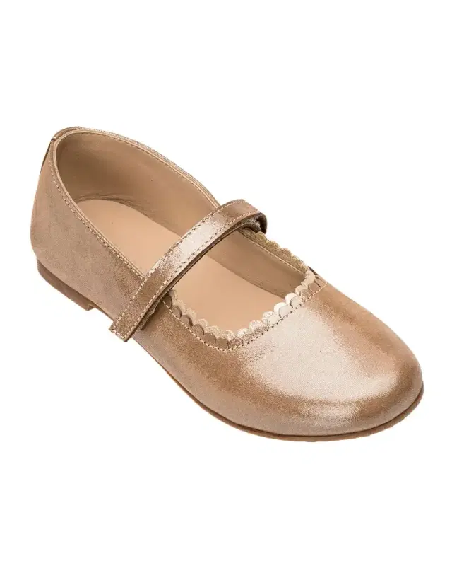 Elephantito Girl 's Aria Scallop-Trim Ballerina Flats, Baby/Toddler/Kids