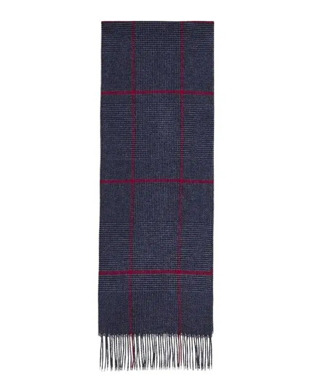 PIACENZA Men 's Silk Cashmere Glen Plaid Scarf