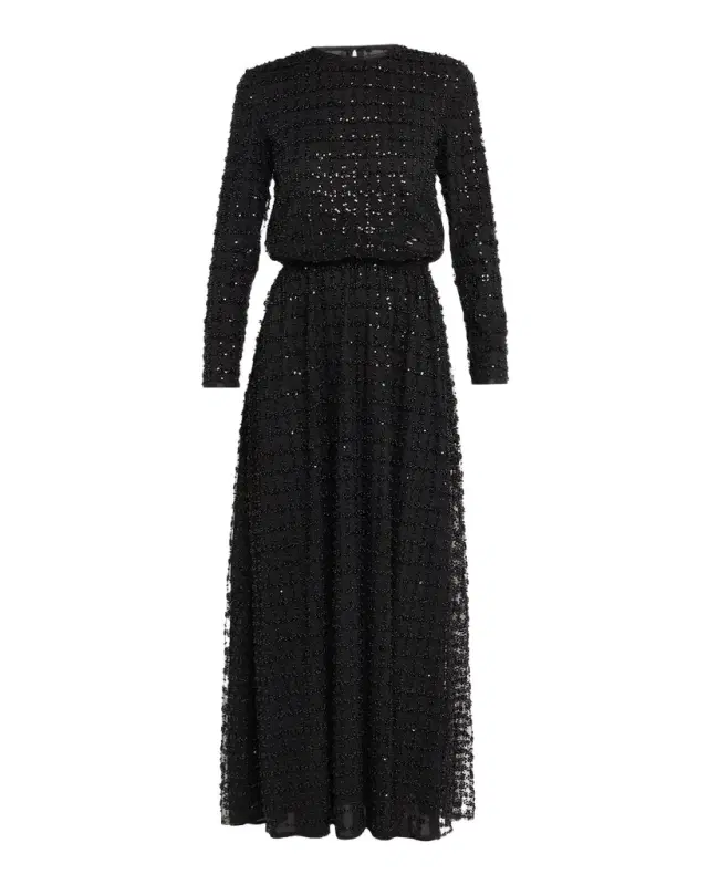 Sequined Tulle Long Dress