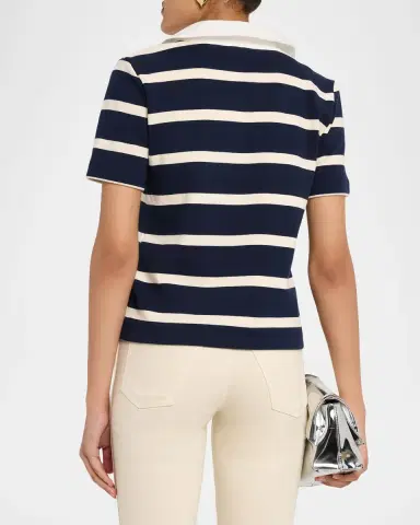 TANYA TAYLOR Melanie Stripe V-Neck Top | Thumbnail 3