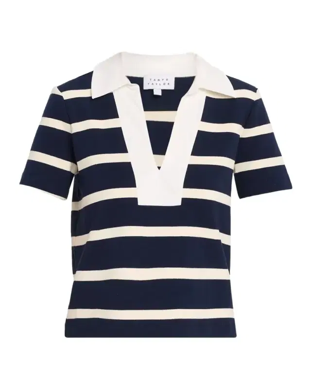 Melanie Stripe V-Neck Top