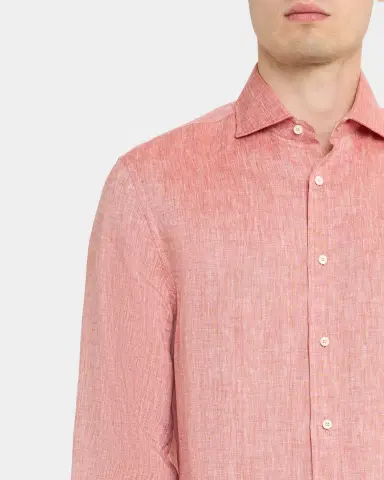 Brunello Cucinelli Men's Linen Classic Fit Button-Down Shirt | Thumbnail 5 Brunello Cucinelli Men's Linen Classic Fit Button-Down Shirt | Thumbnail 5
