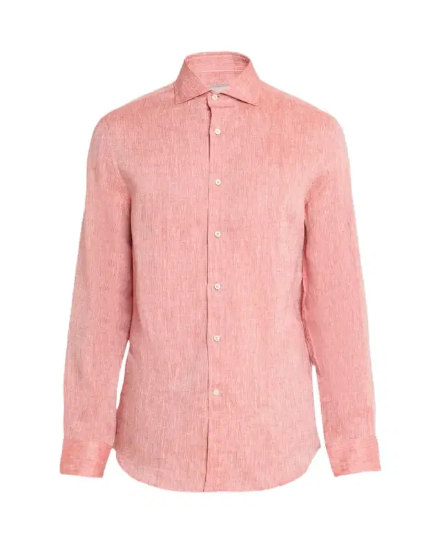 Men's Linen Classic Fit Button-Down Shirt