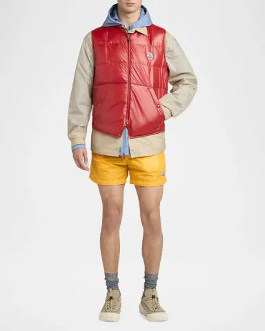Moncler Men's Nylon Snap-Front Shirt Jacket | Thumbnail 2