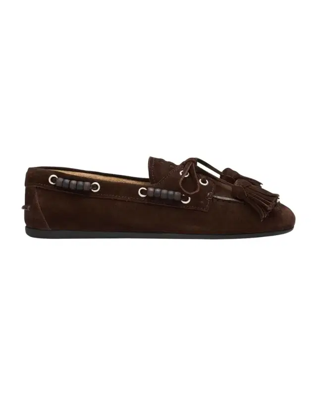 Suede Tassel Boat Loafers