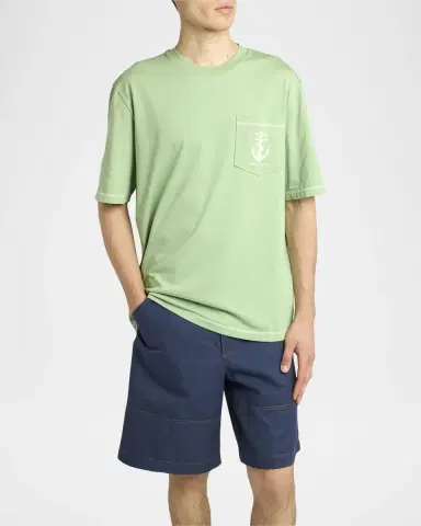 Moncler Men's Anchor Cotton Pocket T-Shirt | Thumbnail 4