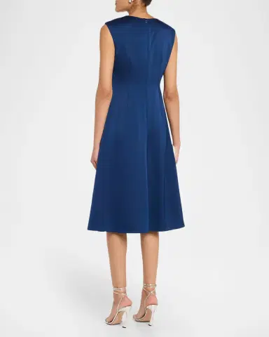 Aidan Mattox Cowl-Neck Crepe Back Satin Midi Dress | Thumbnail 3 Aidan Mattox Cowl-Neck Crepe Back Satin Midi Dress | Thumbnail 3