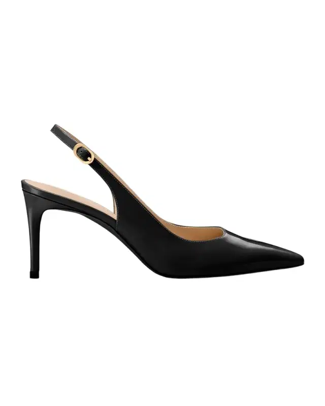 Stuart Weitzman 75mm Stuart Power Patent Leather Slingback Pumps
