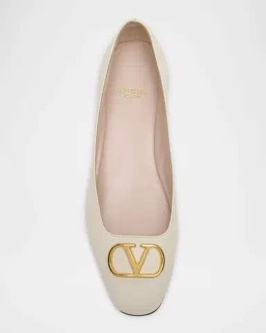Valentino Garavani VLogo Signature Leather Ballerina Flats | Thumbnail 6 Valentino Garavani VLogo Signature Leather Ballerina Flats | Thumbnail 6