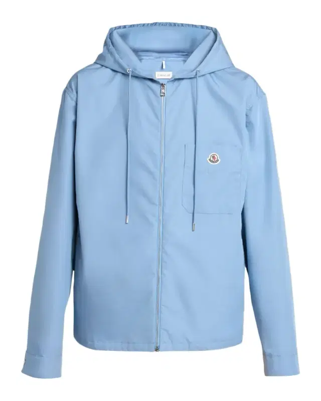 Moncler Men 's Pocket-Logo Poplin Full-Zip Hoodie