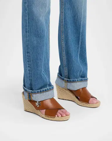 Tory Burch Turnlock Leather Slingback Espadrille Wedge Sandals | Thumbnail 2 Tory Burch Turnlock Leather Slingback Espadrille Wedge Sandals | Thumbnail 2