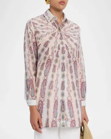 Etro Paisley-Print Silk Button-Down Blouse | Thumbnail 4