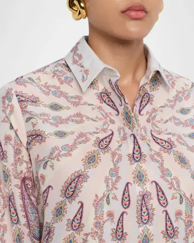 Etro Paisley-Print Silk Button-Down Blouse | Thumbnail 5