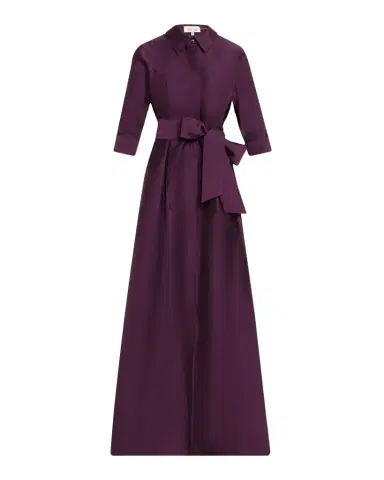 Rickie Freeman for Teri Jon 3/4-Sleeve Taffeta Shirtdress Gown | Thumbnail 1 Rickie Freeman for Teri Jon 3/4-Sleeve Taffeta Shirtdress Gown | Thumbnail 1