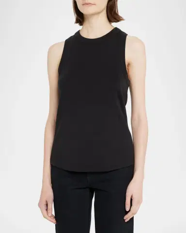 Veronica Beard Jordyn Rib-Knit Tank Top | Thumbnail 4