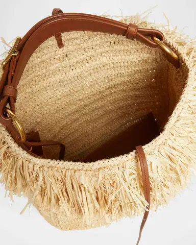 Saint Laurent Roady Fringed Raffia Shoulder Bag | Thumbnail 4 Saint Laurent Roady Fringed Raffia Shoulder Bag | Thumbnail 4