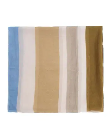 Saint Laurent Cassandre Striped Stole in Cotton and Silk | Thumbnail 1 Saint Laurent Cassandre Striped Stole in Cotton and Silk | Thumbnail 1