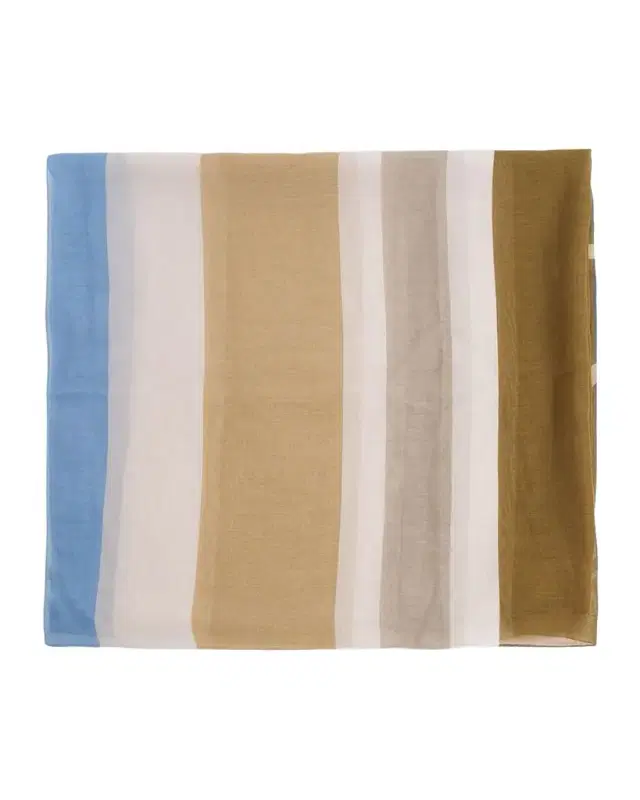 Saint Laurent Cassandre Striped Stole in Cotton and Silk