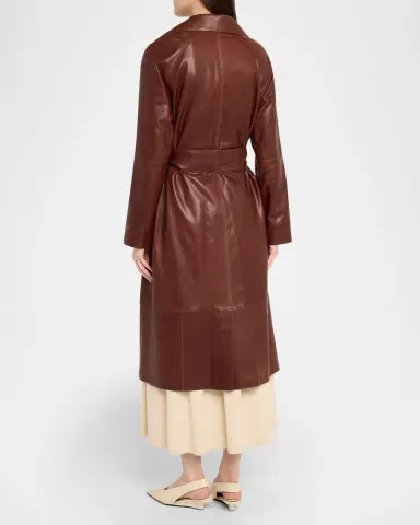 Arma Yava Wrap-Front Leather Coat | Thumbnail 3 Arma Yava Wrap-Front Leather Coat | Thumbnail 3