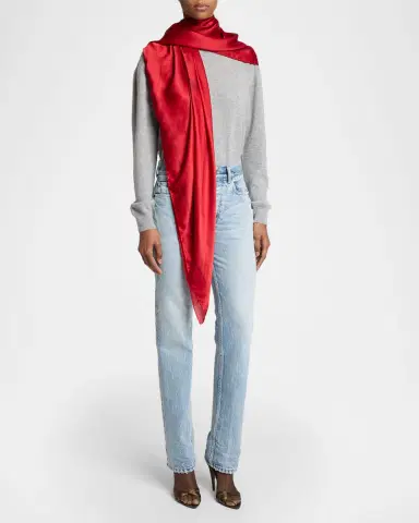 Saint Laurent Cassandre Square Silk Scarf | Thumbnail 2
