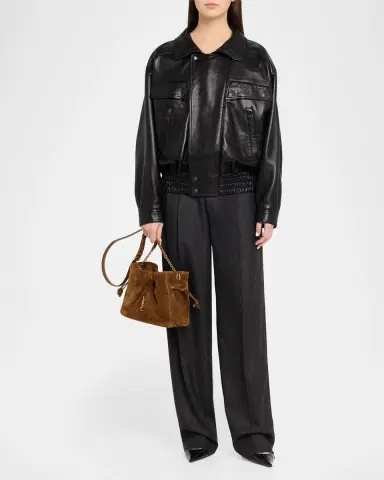 Saint Laurent Jamie YSL Quilted Suede Shoulder Bag | Thumbnail 5 Saint Laurent Jamie YSL Quilted Suede Shoulder Bag | Thumbnail 5