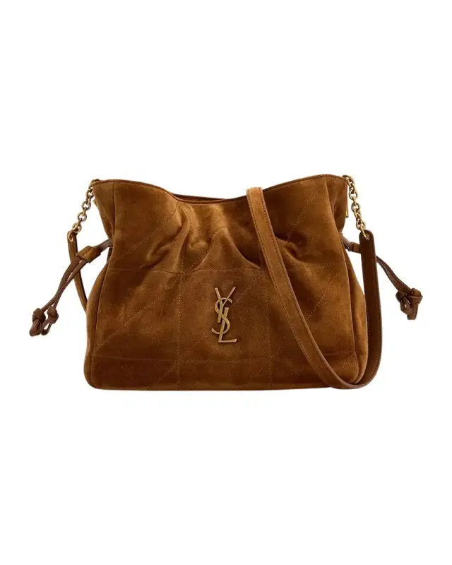 Saint Laurent Jamie YSL Quilted Suede Shoulder Bag