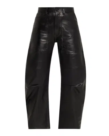 Nili Lotan Shon Leather Barrel-Leg Ankle Pants | Thumbnail 1