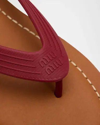 Miu Miu Logo Flat Thong Sandals | Thumbnail 5 Miu Miu Logo Flat Thong Sandals | Thumbnail 5