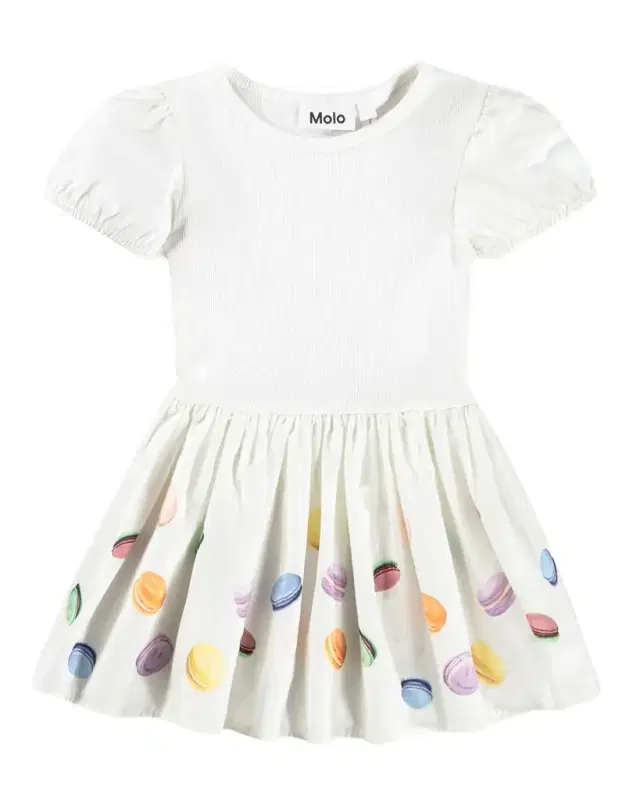 Girl's Caitlin Puff-Sleeve Organic Cotton Dress, Size 6M-2