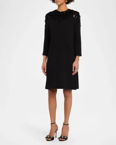 Rickie Freeman for Teri Jon A-Line Floral Applique Crepe Dress | Thumbnail 4 Rickie Freeman for Teri Jon A-Line Floral Applique Crepe Dress | Thumbnail 4