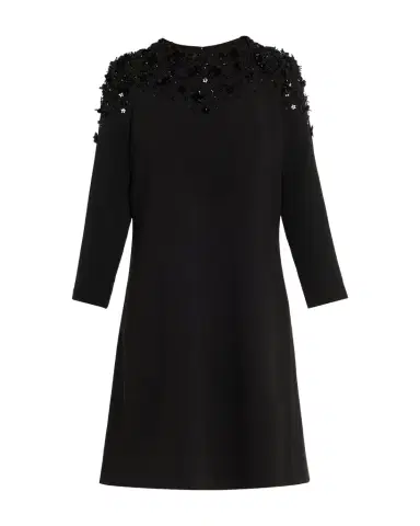 Rickie Freeman for Teri Jon A-Line Floral Applique Crepe Dress | Thumbnail 1 Rickie Freeman for Teri Jon A-Line Floral Applique Crepe Dress | Thumbnail 1