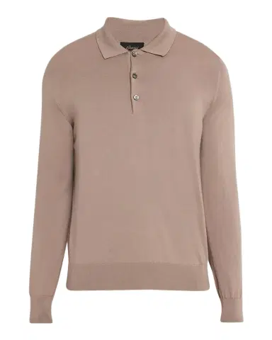 Brioni Men's Cashmere-Silk Polo Sweater | Thumbnail 1