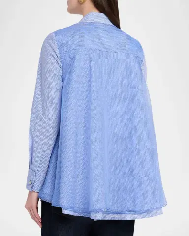 Brandon Maxwell Vaughn Frothy Layered Button-Down Shirt | Thumbnail 3 Brandon Maxwell Vaughn Frothy Layered Button-Down Shirt | Thumbnail 3