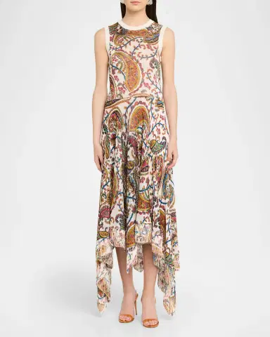 Etro Paisley Knit Fringed Handkerchief Midi Dress | Thumbnail 2 Etro Paisley Knit Fringed Handkerchief Midi Dress | Thumbnail 2