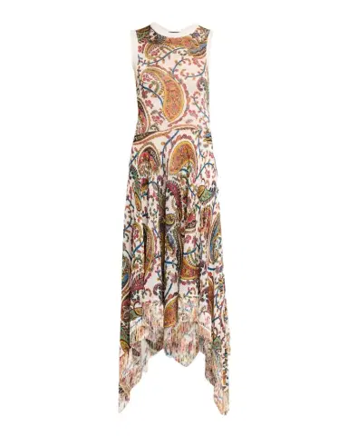 Etro Paisley Knit Fringed Handkerchief Midi Dress | Thumbnail 1 Etro Paisley Knit Fringed Handkerchief Midi Dress | Thumbnail 1