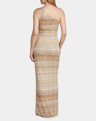 Missoni Metallic Chevron One-Shoulder Maxi Dress | Thumbnail 3