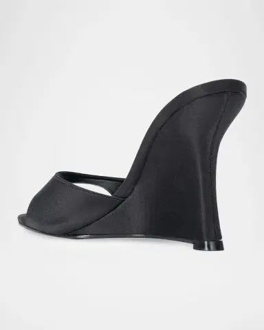 Staud 100mm Brigitte Satin Wedge Mules | Thumbnail 2 Staud 100mm Brigitte Satin Wedge Mules | Thumbnail 2