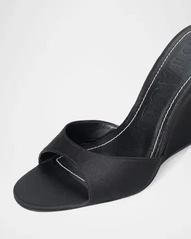 Staud 100mm Brigitte Satin Wedge Mules | Thumbnail 3 Staud 100mm Brigitte Satin Wedge Mules | Thumbnail 3