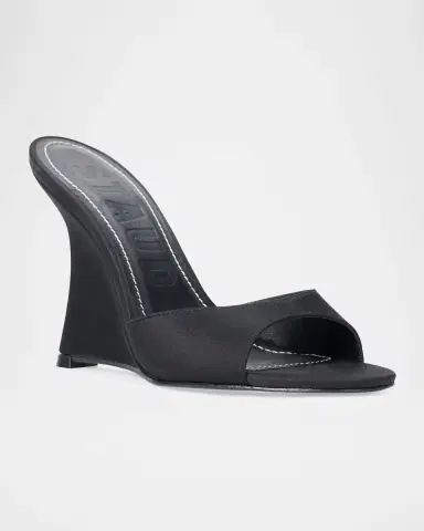 Staud 100mm Brigitte Satin Wedge Mules | Thumbnail 5 Staud 100mm Brigitte Satin Wedge Mules | Thumbnail 5