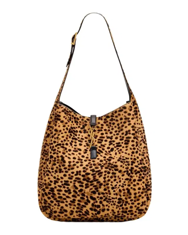 Saint Laurent Le 5 A 7 Large Animal-Print Calf Hair Shoulder Bag