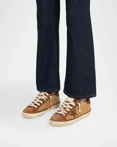 Golden Goose Super-Star Raffia and Suede Low-Top Sneakers | Thumbnail 2 Golden Goose Super-Star Raffia and Suede Low-Top Sneakers | Thumbnail 2
