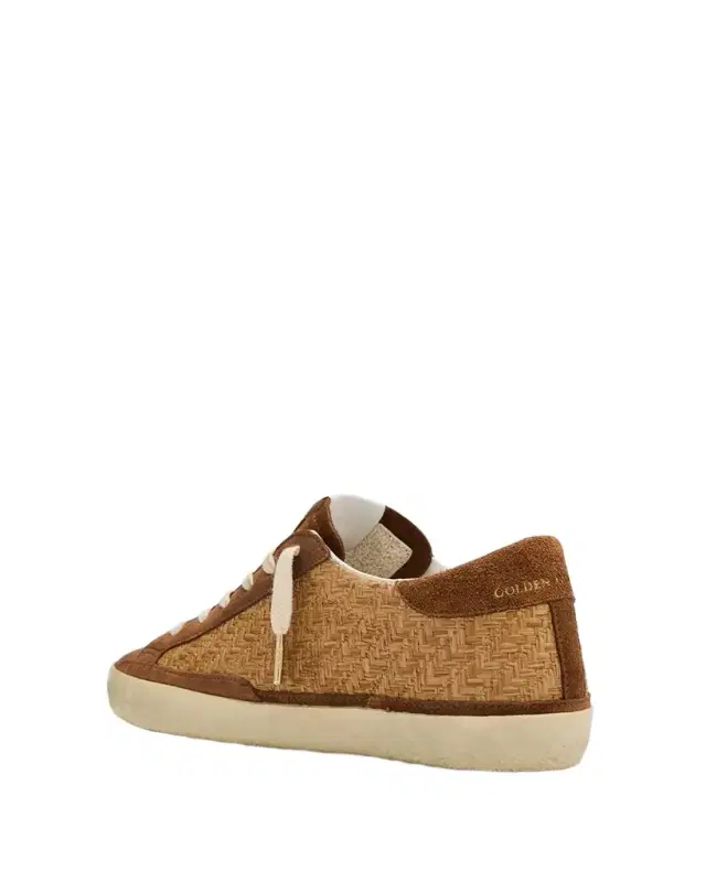 Golden Goose Super-Star Raffia and Suede Low-Top Sneakers