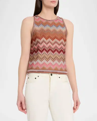 Missoni Multicolor Snake Chevron Knit Tank Top | Thumbnail 3