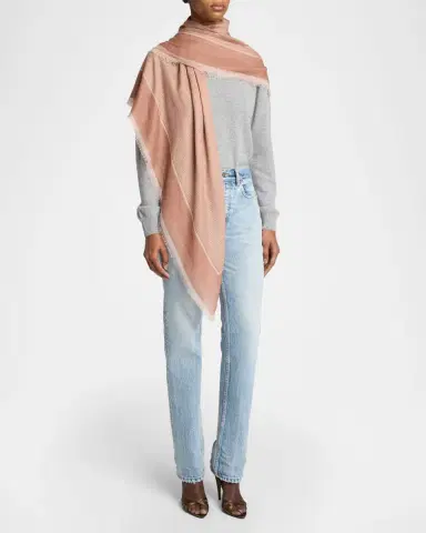 Saint Laurent Cassandre Cashmere & Silk Etamine Scarf | Thumbnail 2 Saint Laurent Cassandre Cashmere & Silk Etamine Scarf | Thumbnail 2