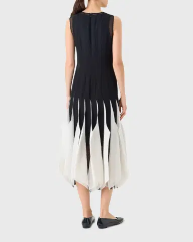 Akris Sleeveless Panama Silk Organza Seamed Midi Dress | Thumbnail 3