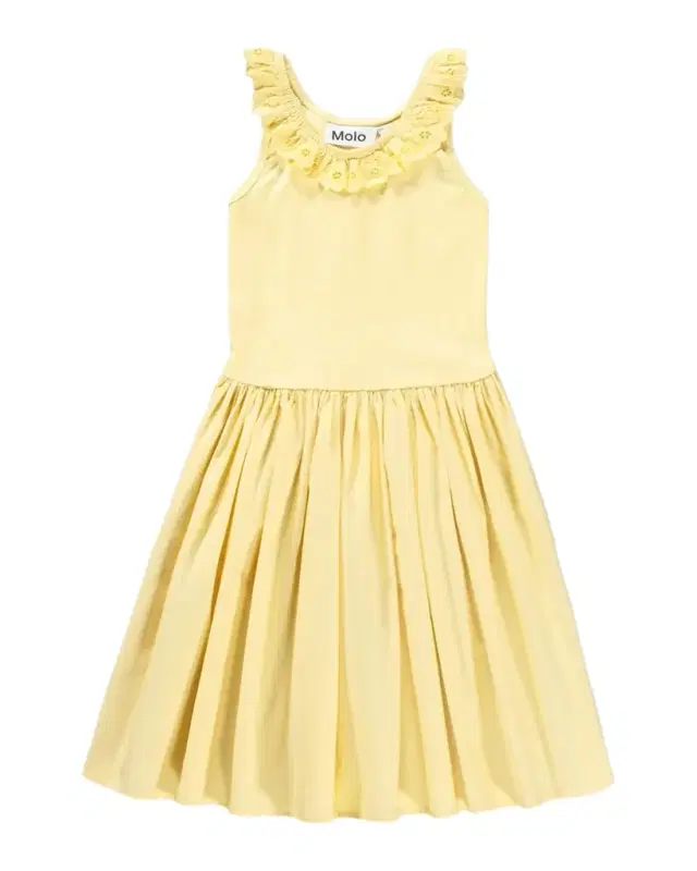 Molo Girl's Croco Sleeveless Ruffled Combo Dress