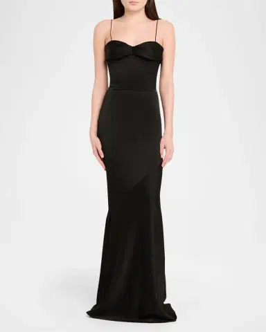 Alex Perry Cupped Draped Satin Gown | Thumbnail 2