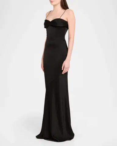 Alex Perry Cupped Draped Satin Gown | Thumbnail 4